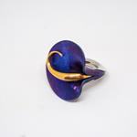 Blue Calla Lily Titanium Ring